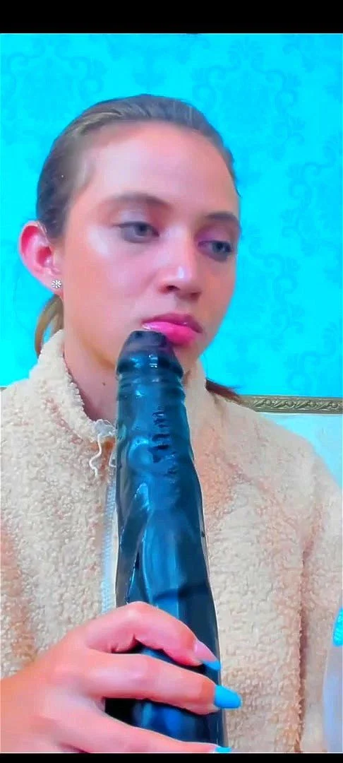 White girl sucking dildo
