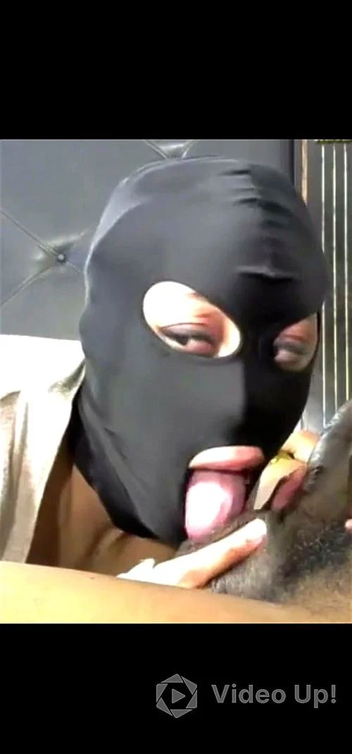 big dick, masked girl, blowjob, ebony