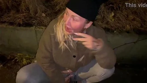 Offered a drink on the street to take a cum shot