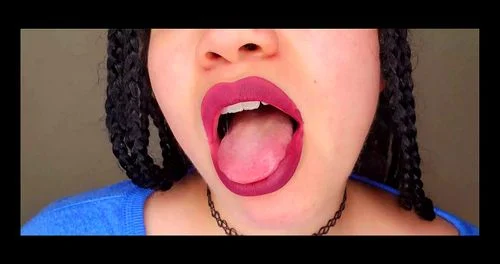 tongue, ebony, asmr, brunette