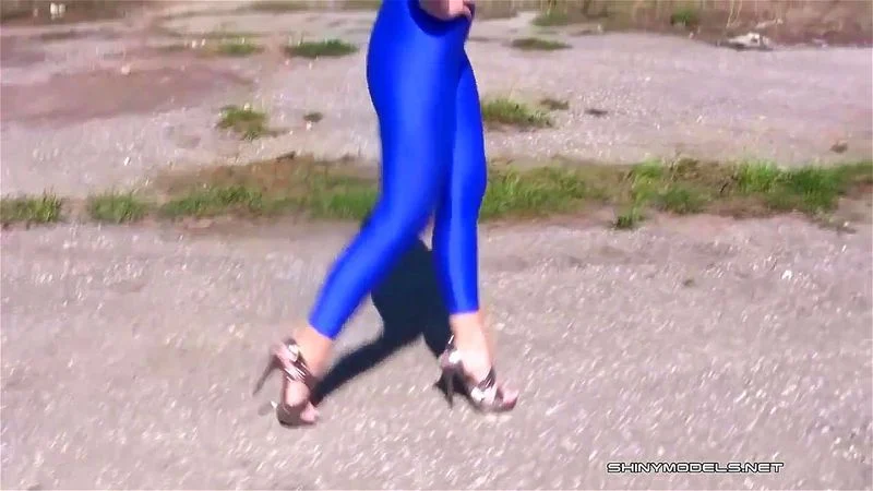 Katya in blue leggings