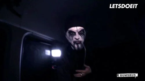 Sluts Lena Nitro & Lullu Gun Fucked By Masked Guys On Halloween - LETSDOEIT