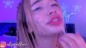 Blond Ahegao Slut Spit Face + Fist Mouth + Tongue + Blowjob