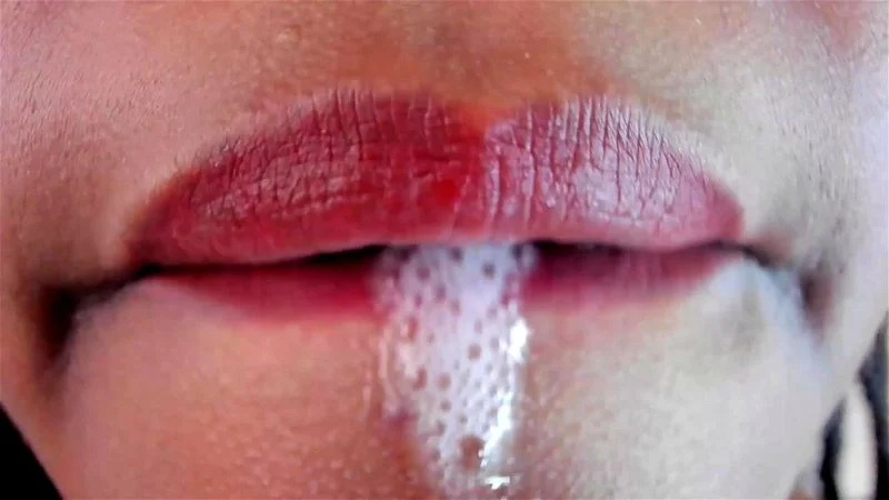 Ebony Mouth Closeup Pierced Tongue Spit ASMR