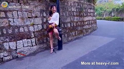 Chinese lady masturbate in public