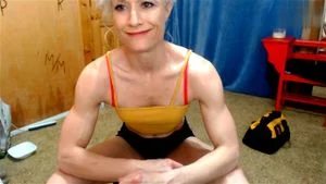 Fit Blonde Milf, Flexing Biceps, Cam 2