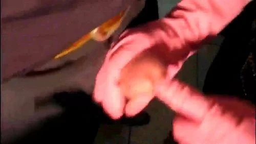 Handjob in Pink Rubber Gloves CBT Finger-to-Peehole