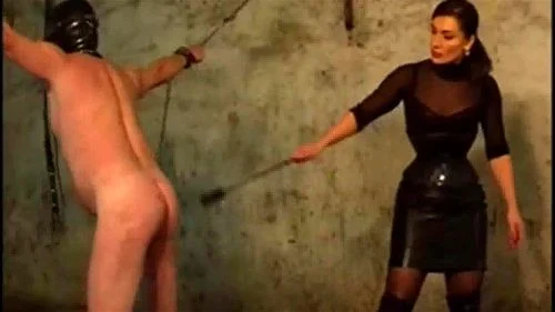 Mistress Cassandra Casal Whipping Her Slave