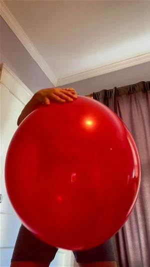 Moaning & Cumming With My Red Q24” Balloon
