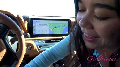 Brianna Arson on a drive getting that sweet pussy played with before giving road head GFE