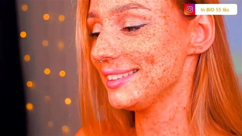 Redhead with amazing freckles teases