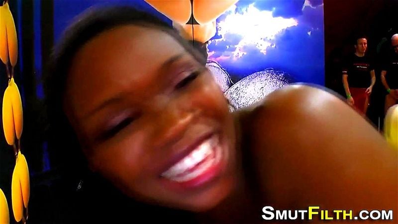 Ebony slut facialized