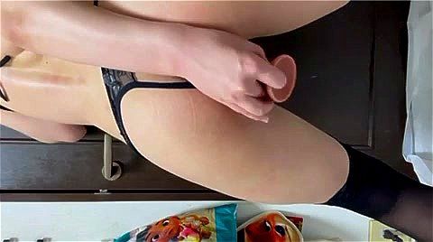 ドスケベ下着でがに股ディルドオナニー