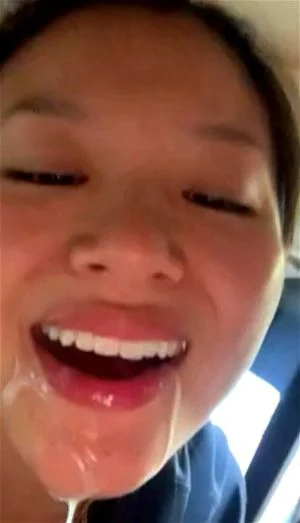 Asian Teen Takes Huge Cumshot