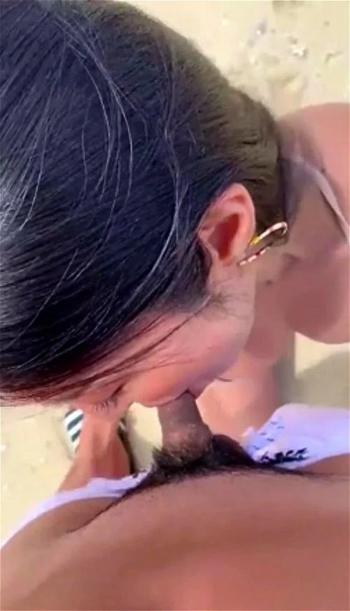 Busty Japanese Teen Blowjob on a Public Beach - Babe, Teen, Asian Porn