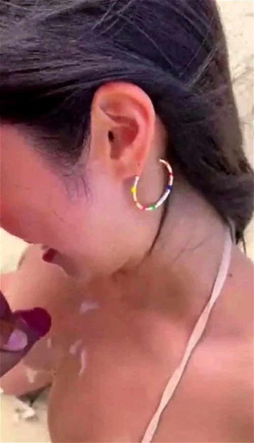 Busty Japanese Teen Blowjob on a Public Beach - Babe, Teen, Asian Porn