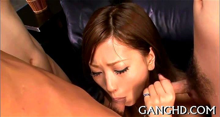 Stimulating group fucking for Asian