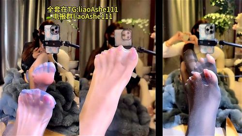 赵一一颜颜yummy丝袜足底三屏联动stockings soles joi