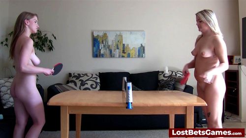 Lost Bets porn video – The perfect game of strip table tennis and a fucking machine