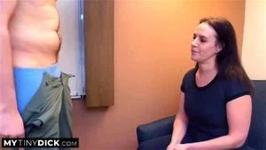 He gets a nice handjob for his tiny dick in his job interview He gets a nice handjob for his tiny dick in his job interview