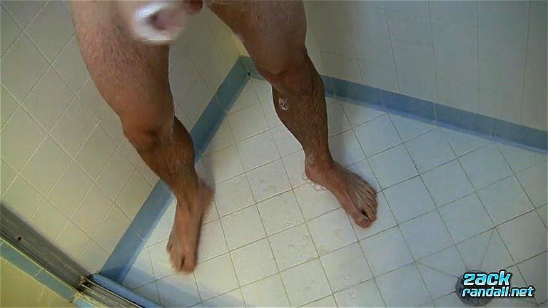 Ty Evans spiced up shower session with solo cock stroking