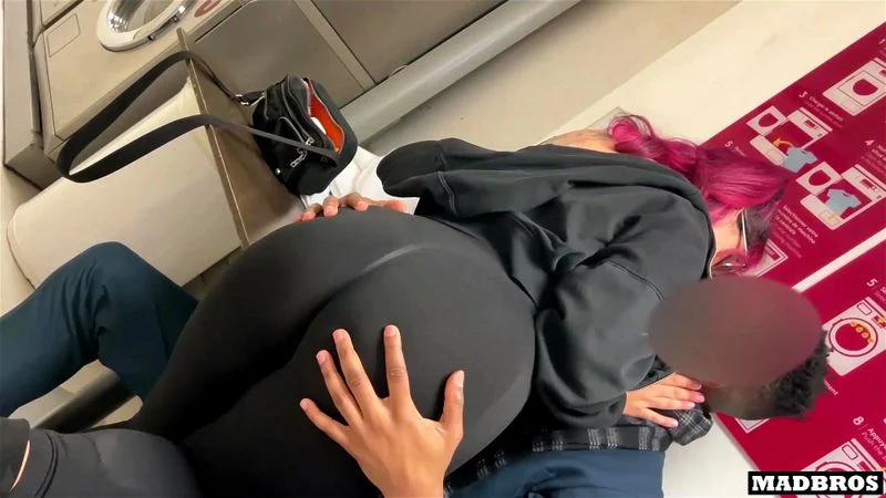Hot Chilean with Big Ass Fucked By 2 BBC in a Laundromat Hot Chilean with Big Ass Fucked By 2 BBC in a Laundromat