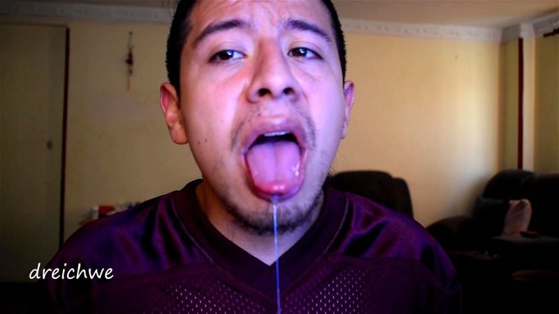 Tongue and mouth fetish with a lot of saliva