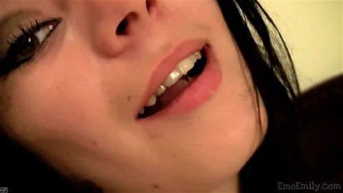 Emo Emily porn video – Emo teen chick touching her pussy solo