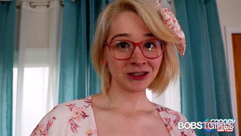 GROOBYGIRLS - New Blonde Tgirl with pink nipples masturbates her ass