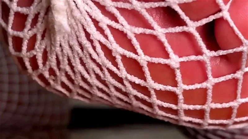 Mommy French Pedicure Feet in Fishnets