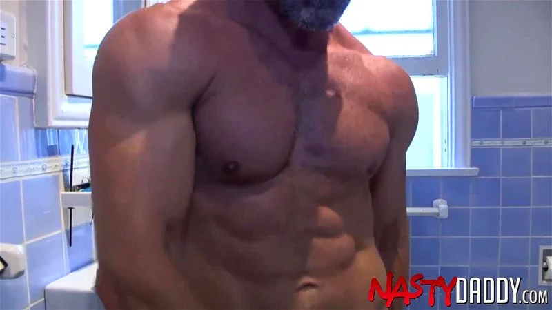 NASTYDADDY Muscular Bearded Mature Hunter X Masturbates Solo