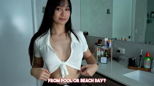 Watch transparent wet vs dry try on Asian Amateur Big Tits  