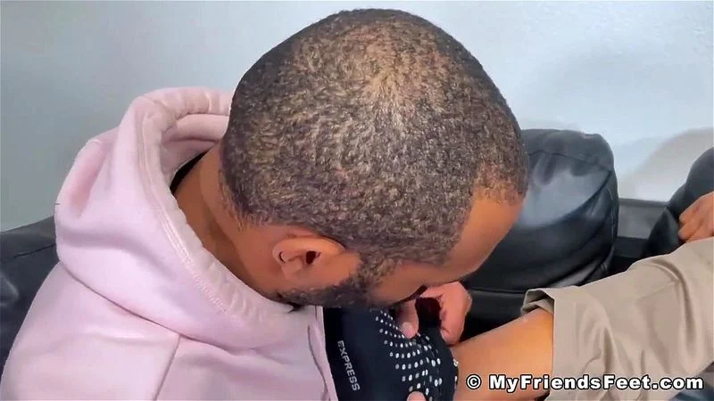 Black gay licks and smells feet while jerking and cumming Black gay licks and smells feet while jerking and cumming