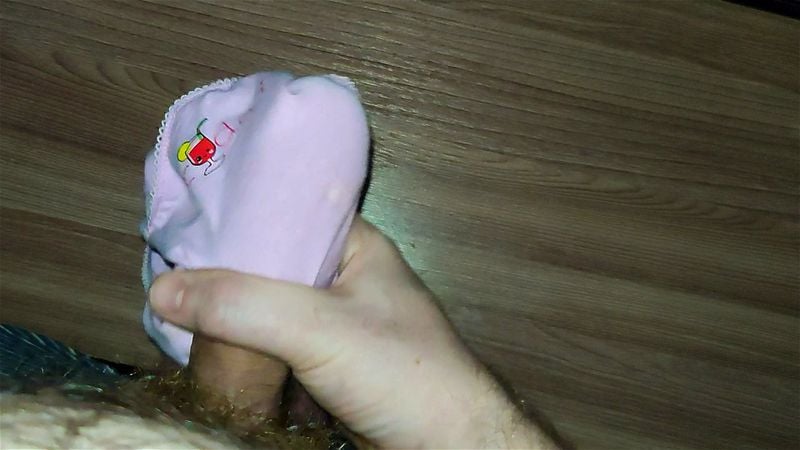I jerk off with my girlfriend's panties while she's not home. I jerk off with my girlfriend's panties while she's not home.