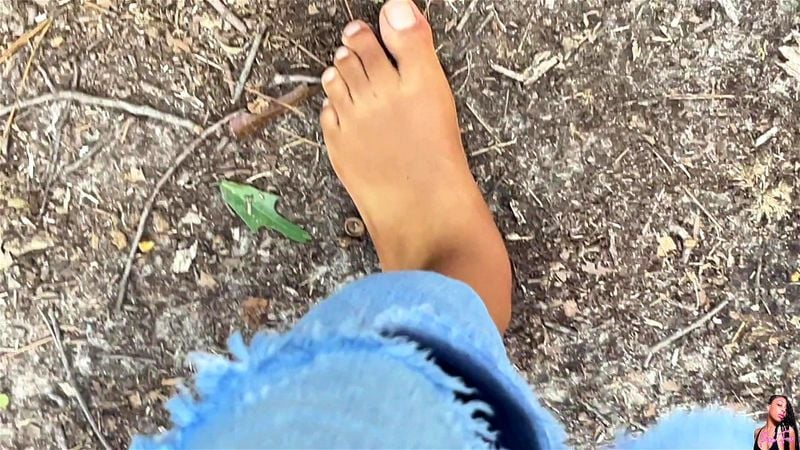 Pink Foxx Walks Barefoot Outside