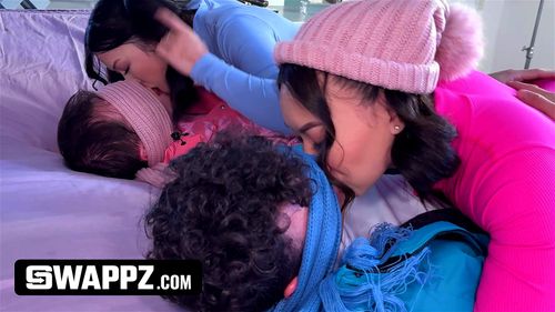 Swappz porn video – Their Step Sisters Are So Hot, All They Need to Do to Stay Warm in a Snow Storm is Fucking Them