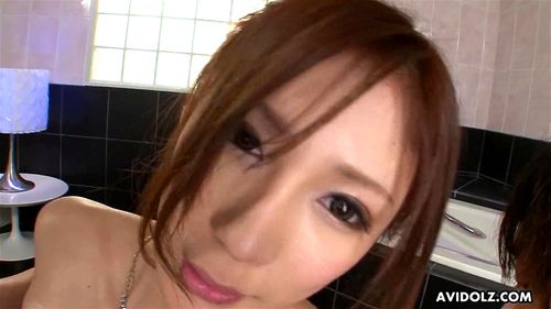Amazingly cute Japanese chick Natsu Ando services a soapy cock
