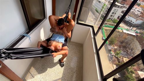 Burning porn video – Hardcore fucking on the balcony of my house part 1