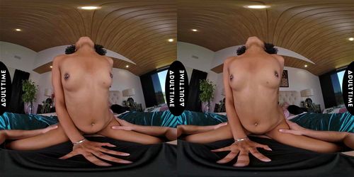 UP CLOSE VR - Naughty Petite Brunette Addis Fouche Drops Shorts To Wildly Ride Your Big Dick  POV