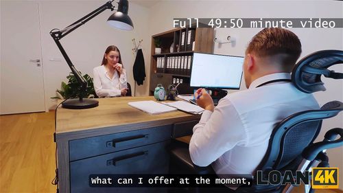 LOAN4K. Young customer wanted to get a loan, but got face fucked eventually