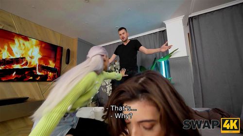 SWAP4K. Charlie Dean satisfied 2 latinas with his big cock at once