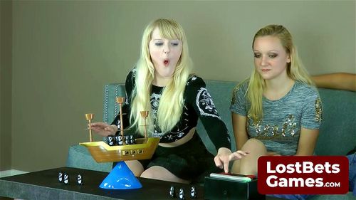 Blondes Anneliese and Krystal game of Strip Pirate Pengins