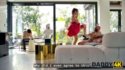 Daddy4k porn video – DADDY4K. Slutty GF is sucking a cock and then stripteasing for another in one room