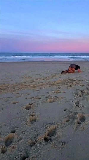 Public Beach Bitch Fetches in Panties, Pantyhose, and Heels