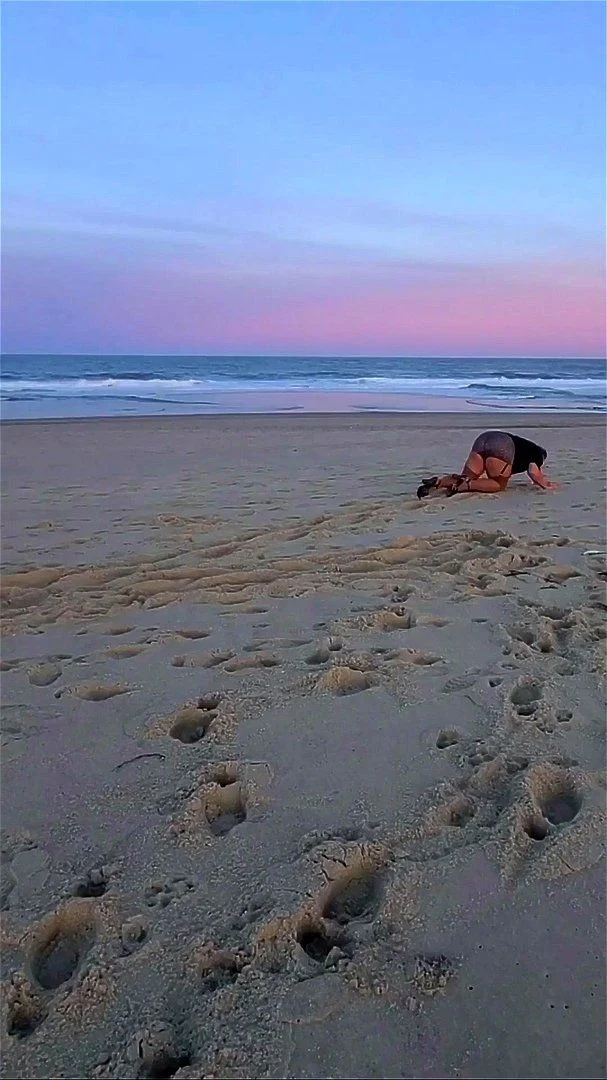 Public Beach Bitch Fetches in Panties, Pantyhose, and Heels