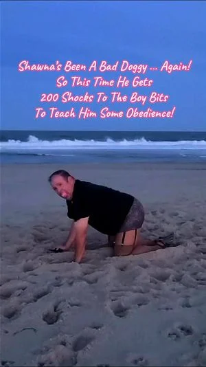 Public Beach Bitch Shocks His Own Balls - Part 2