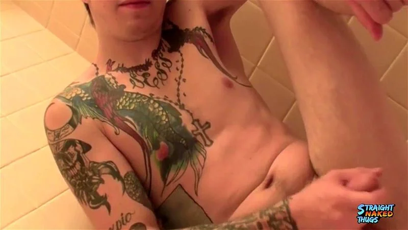 StraightNakedThugs: Straight Blinxs Shower Time Turns To Intense Cock Jerking Sesh