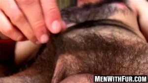 Hairy Joey K handles his pulsing cock to cum for viewers