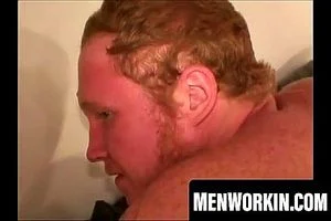 Redhead tugs his cut cock struggling to get hard