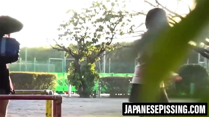 Voyeur films Japanese beauties spraying piss outdoors